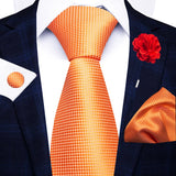 8cm Tie Handkerchief Cufflink Pin Necktie Set