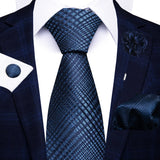 8cm Tie Handkerchief Cufflink Pin Necktie Set