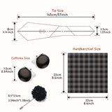Size of 8cm Tie Handkerchief Cufflink Pin Necktie Set