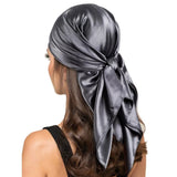 Gray 90*90cm Silk Scarf Scarf top Headwraps