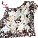 90*90cm Square Silk Scarves Ladies Shawl Bandanna Sassy Chick Logo