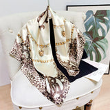 leopard pattern silk scarf