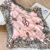 pink leopard pattern silk scar