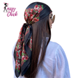 90cm Beautiful Paisley Foulard Soft Satin Shawl Sassy Chick Logo