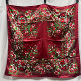 Red 90cm Beautiful Paisley Foulard Soft Satin Shawl