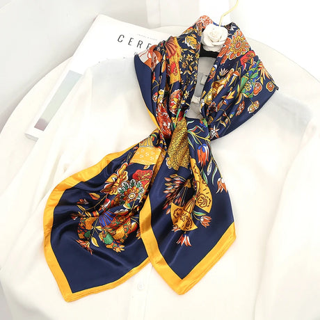gold blue floral design ladies headband