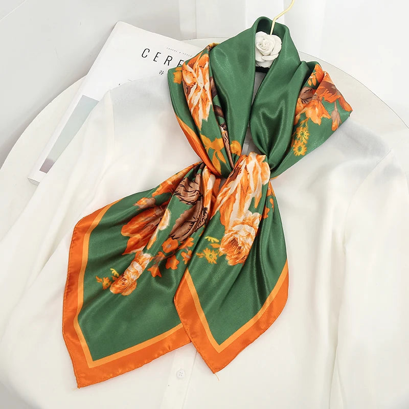 green orange floral design ladies headband