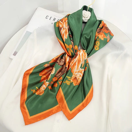 green orange floral design ladies headband