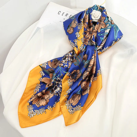 gold blue floral design ladies headband