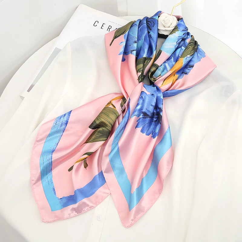 pink blue floral design ladies headband