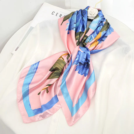 pink blue floral design ladies headband