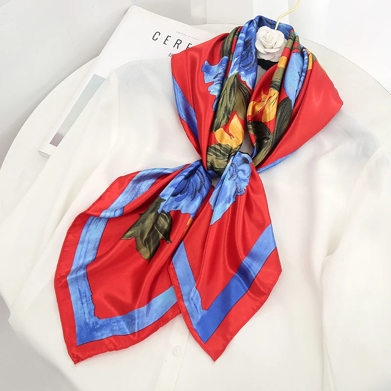 red blue floral design ladies headband