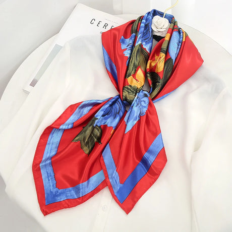 red blue floral design ladies headband