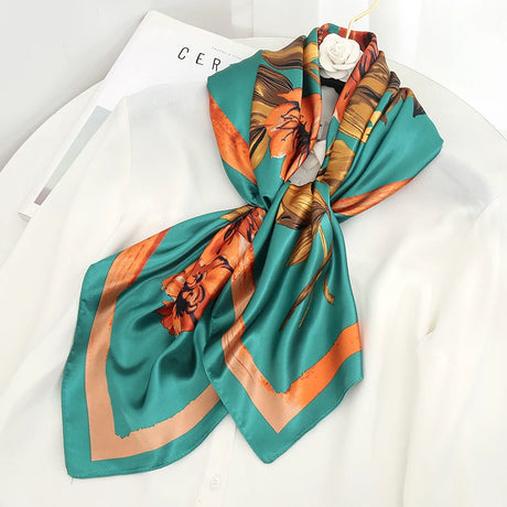 green orange floral design ladies headband