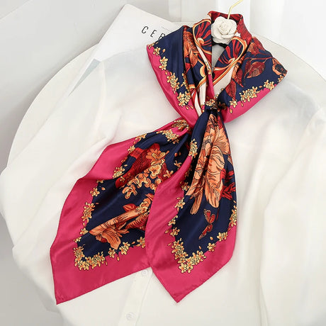 pink blue floral design ladies headband