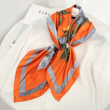 orange grey floral design ladies headband