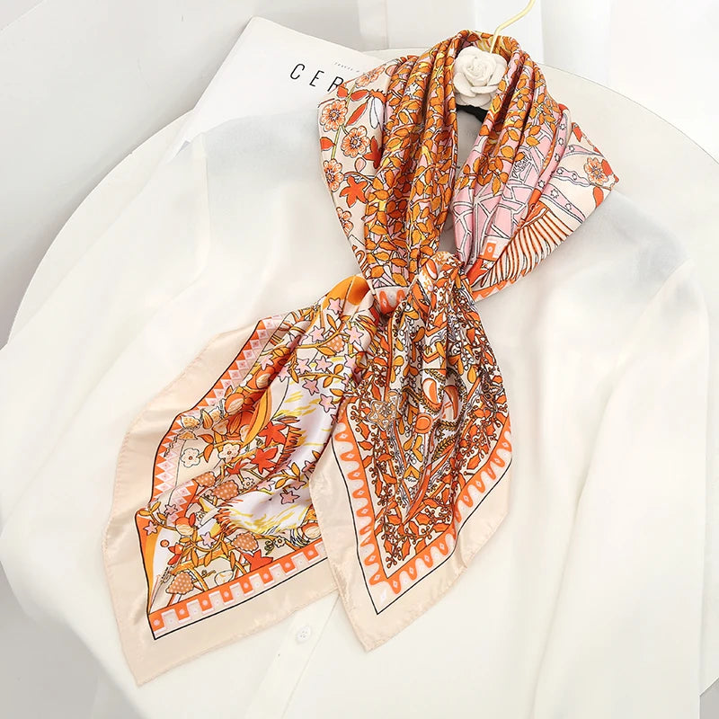 orange floral design ladies headband