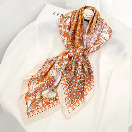 orange floral design ladies headband