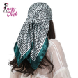90cm Square Hair Foulard Silk Headwraps Luxury Bandana Sassy Chick Logo