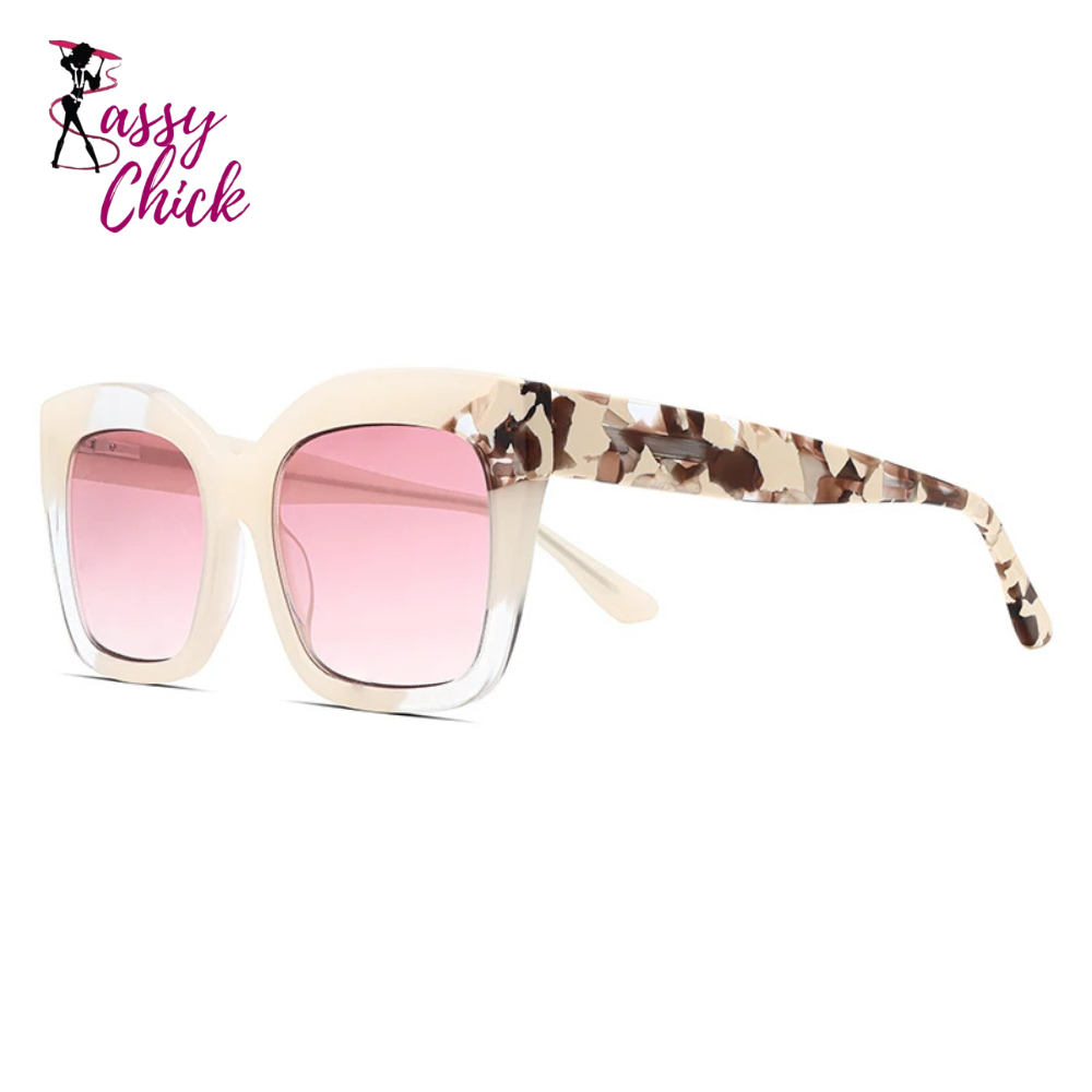 Luxury cat eye sunglasses women acetate frame UV400 lenses