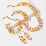 Yellow Acrylic Color Transparent Gradient Jewelry Set