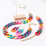 Acrylic Colorful Chunky Necklace Set
