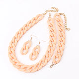 Acrylic Colorful Chunky Necklace Set