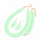 Light green Acrylic Chunky Necklace Set