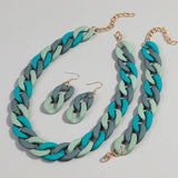 Blue Grey Necklace set