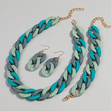 Blue Grey Necklace set