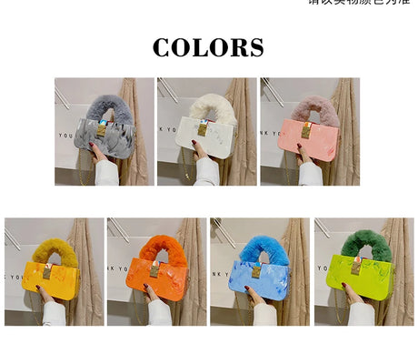 Collection of Acrylic Faux Fur Shoulder Bag
