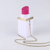 White Acrylic Lipstick Shaped Shoulder Bag