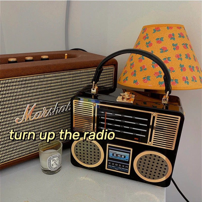 Acrylic Radio Bag Box Shaped Purse