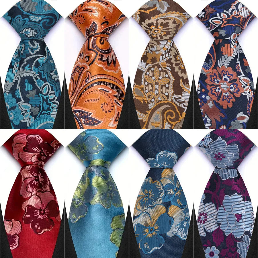 Collection of Adult Luxury Floral Party Suit Accessories Neckties