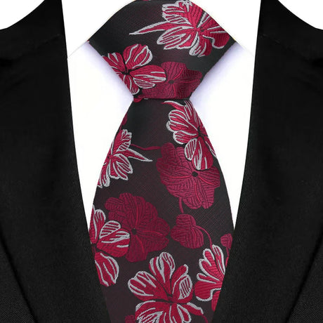 Red Adult Luxury Floral Party Suit Accessories Neckties