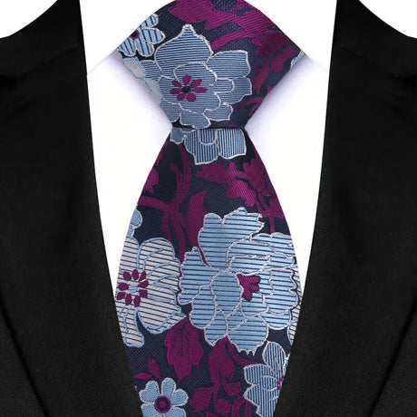 Purple Adult Luxury Floral Party Suit Accessories Neckties