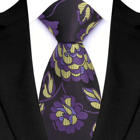 Purple Adult Luxury Floral Party Suit Accessories Neckties