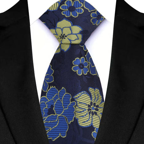 Blue Adult Luxury Floral Party Suit Accessories Neckties