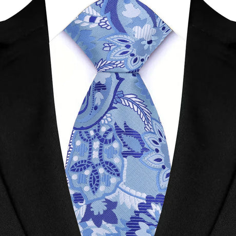 Blue Adult Luxury Floral Party Suit Accessories Neckties