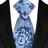 Blue Adult Luxury Floral Party Suit Accessories Neckties