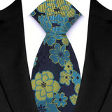 Yellow Blue Adult Luxury Floral Party Suit Accessories Neckties