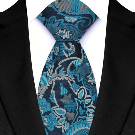 Blue Adult Luxury Floral Party Suit Accessories Neckties