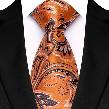 Orange Adult Luxury Floral Party Suit Accessories Neckties