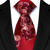 Red Adult Luxury Floral Party Suit Accessories Neckties