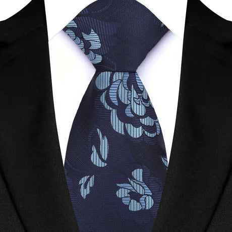 Blue Adult Luxury Floral Party Suit Accessories Neckties