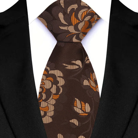 Brown Adult Luxury Floral Party Suit Accessories Neckties