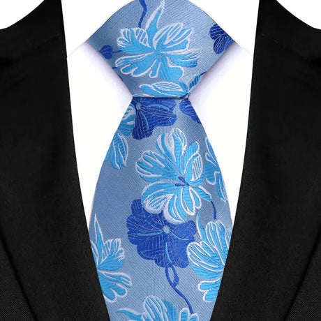 Blue Adult Luxury Floral Party Suit Accessories Neckties