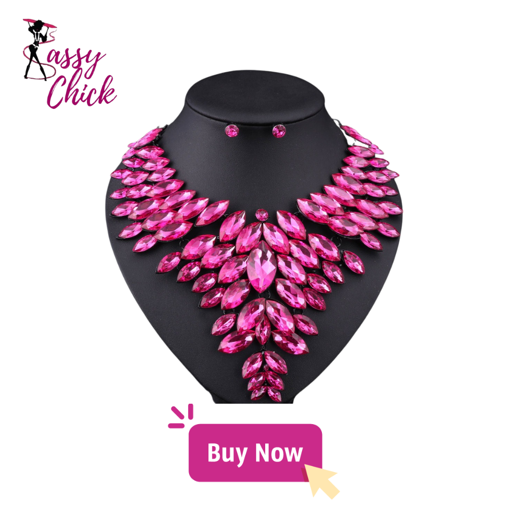 African Bead Crystal Necklace Set