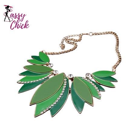 African Beads Green Enamel Leaves Shape Jewelry Sets Sassy Chick Logo