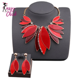 African Beads Green Enamel Leaves Shape Jewelry Sets Sassy Chick Logo